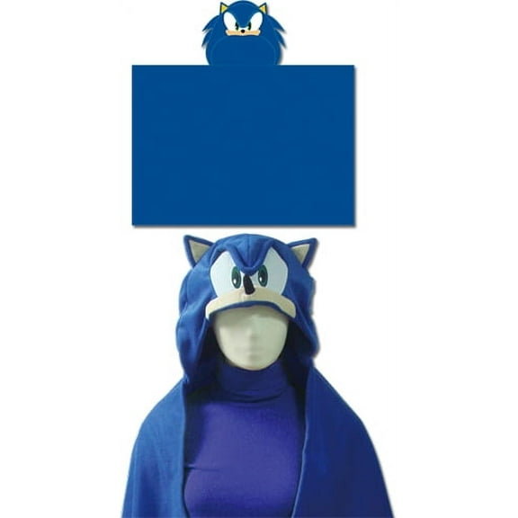 Great Eastern GE-34020 Sonic the Hedgehog Sonic Head Hoodie Blanket 57" x 41"