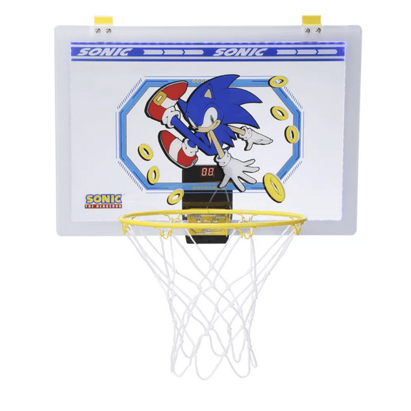 Sonic The Hedgehog XL Over-the-Door Basketball Hoop with LED Lights & Automatic Score Counter