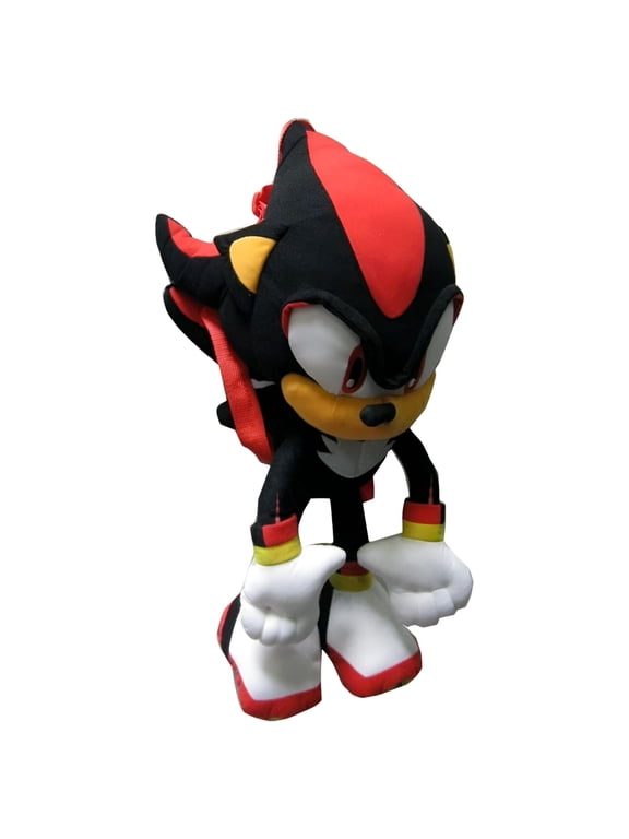 by Sonic Unisex Plush Backpack, Black and Red