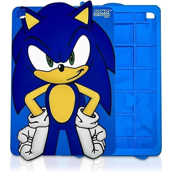 Sonic The Hedgehog iPad Silicone Back Case Cover, Anti Slip Rubber Protective Skin Soft Bumper for iPad 9th (2021)/8th (2020)/7th (2019) Gen (Sonic)