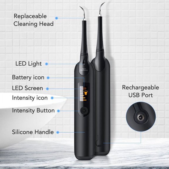 Sonic Tooth Scraper, Electric Dental Calculus Remover With 5 Adjustable Modes, Powered by USB, Scraper Plaque Tartar Remover Teeth Cleaning Tools for Dental Calculus, Tartar, Tooth Stains