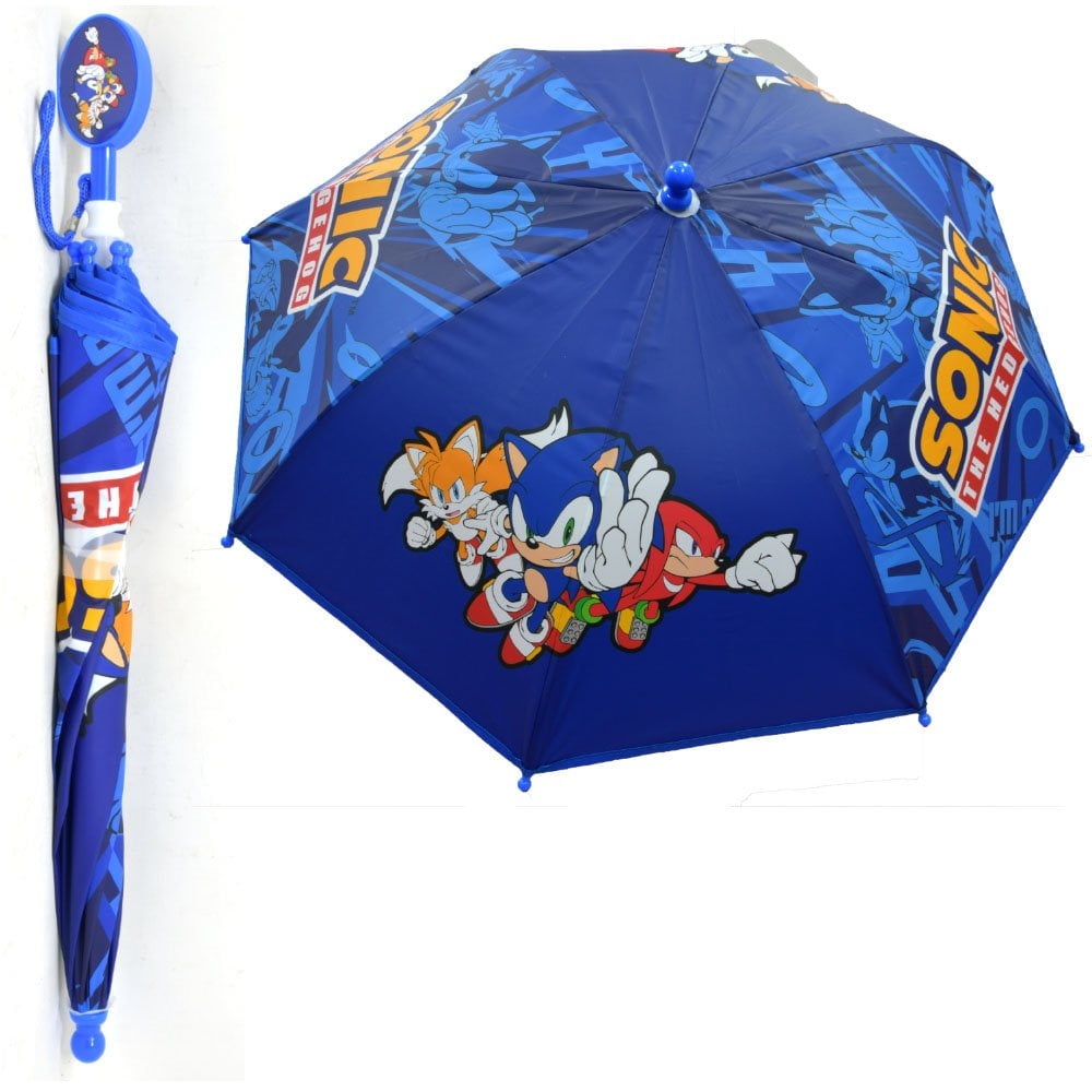 Sonic the Hedgehog Kids Compact Umbrella with Clamshell Handle