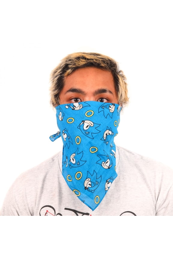 Sonic Video Game All Over Print Blue Adult Bandana