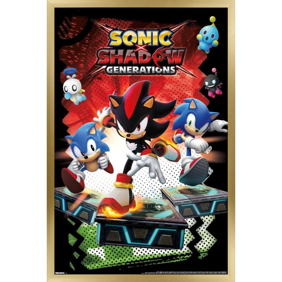 Sonic X Shadow Generations (2024) - Key Art Wall Poster, 22.375" x 34" Framed