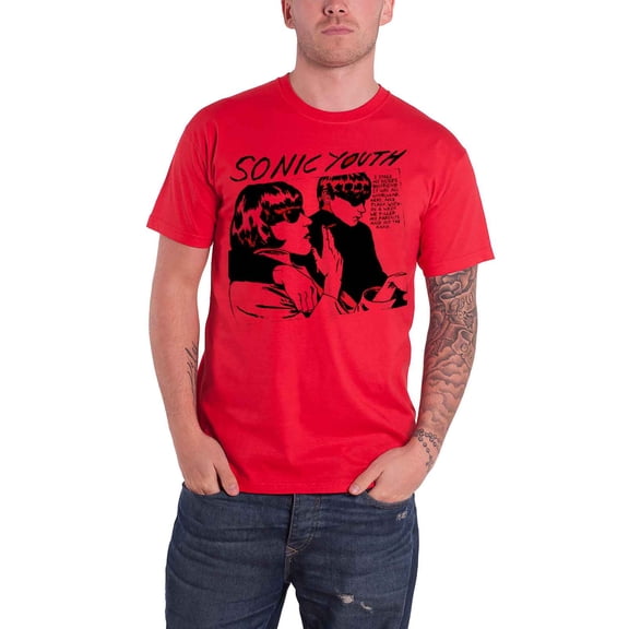 Sonic Youth T Shirt Goo Album Cover Band Logo new Official Mens Red