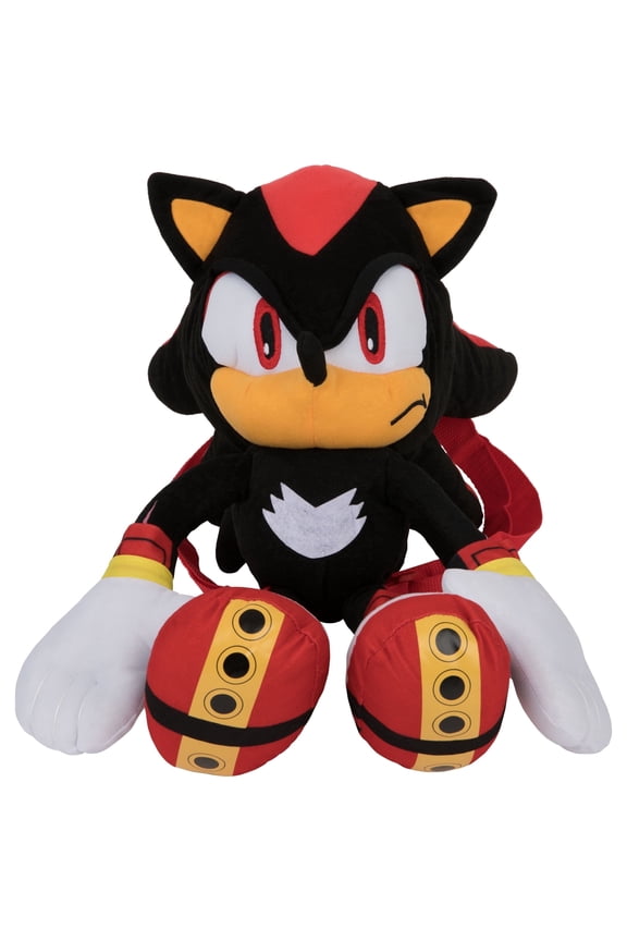 Sonic by Sega Unisex Shadow Plush Backpack, 18", Black