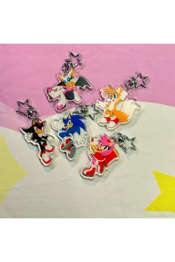 Sonic characters acrylic keychain shadow rouge tails Amy (1 keychain)