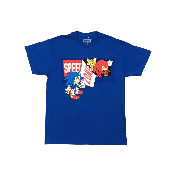 Sonic the Hedgebog Boys Blue Short Sleeve Speed Zone T-Shirt Tee Shirt XS (4-5)