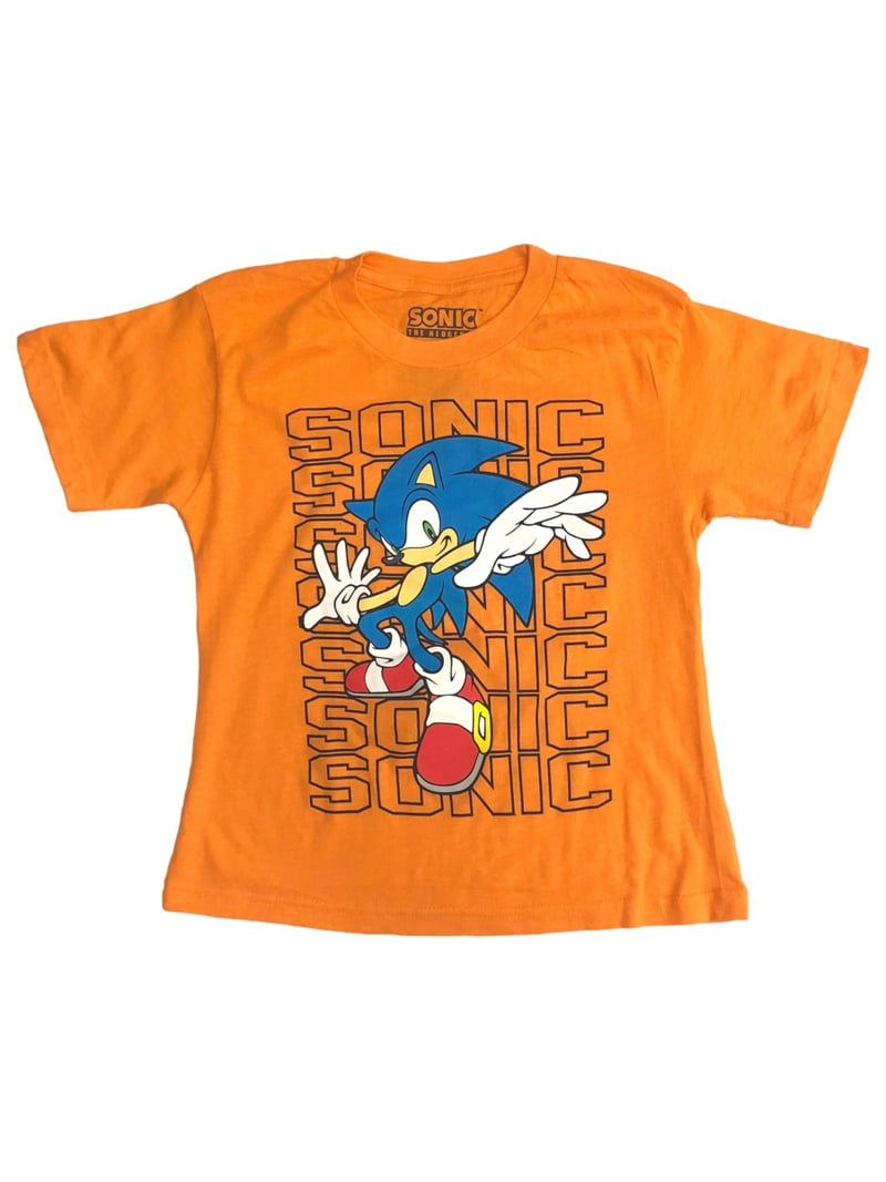 Sonic the Hedgebog Boys Orange Short Sleeve Gamer Tee Shirt T