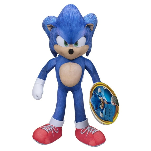 Sonic the Hedgehog 13 inch Sonic Talking Plush Features Seven phrases and 3 Sound Effects from the Sonic 2 Movie