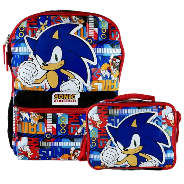 Sonic the Hedgehog 16" All Over Print Large Backpack with Insulated ...