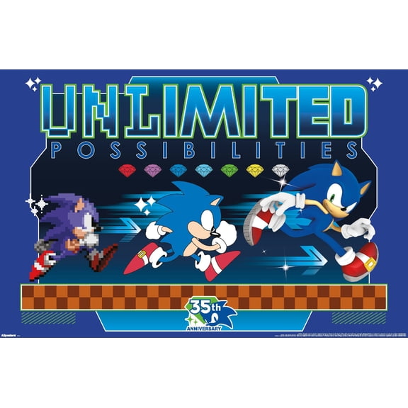 Sonic the Hedgehog (1991) - 35th Anniversary Transformation Wall Poster, 14.725" x 22.375"