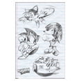 thumbnail image 1 of Sonic the Hedgehog (1991): Classic - Pencil Sketch Collage Wall Poster, 14.725" x 22.375" Framed, 1 of 5