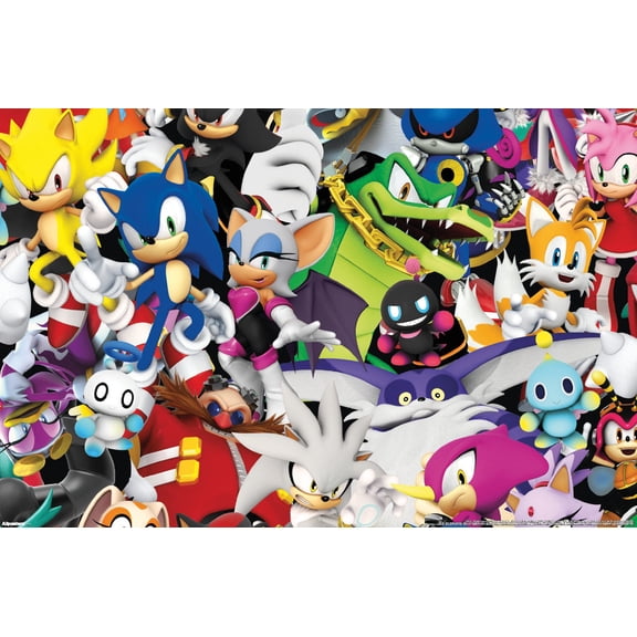 Sonic the Hedgehog (1991): Modern - Collage Wall Poster, 22.375" x 34"