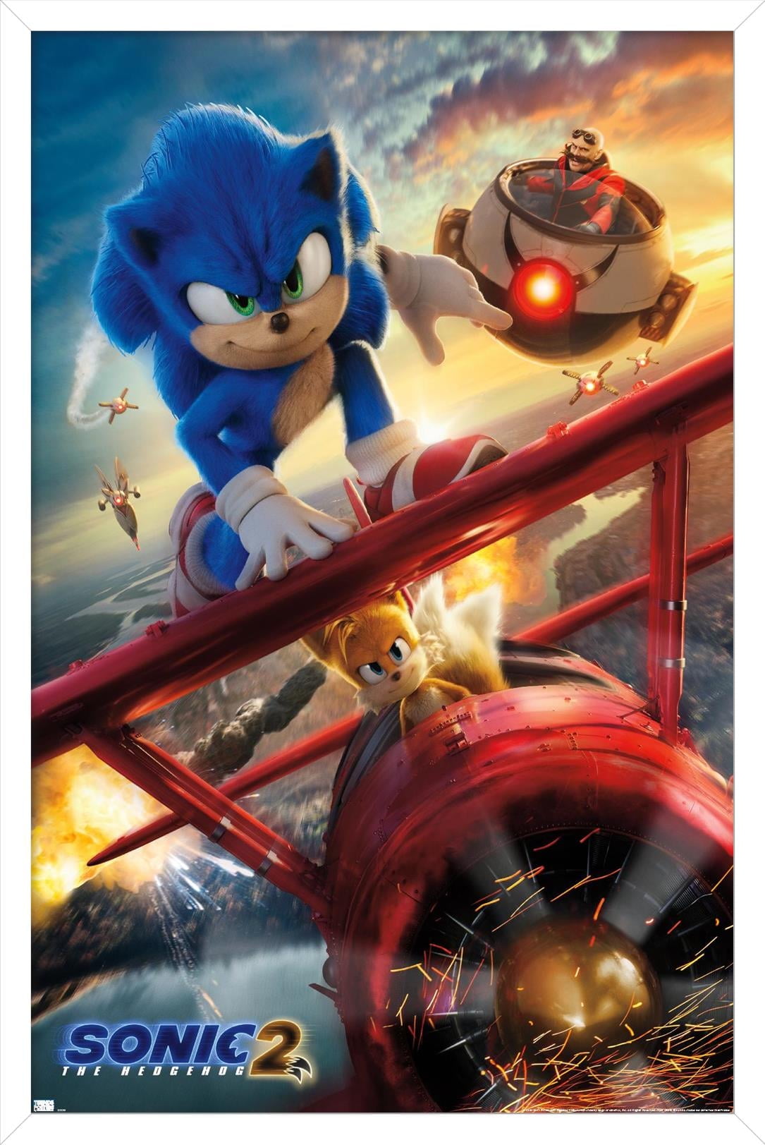 Sonic the Hedgehog 2 - Key Art Wall Poster, 14.725" x 22.375" Framed