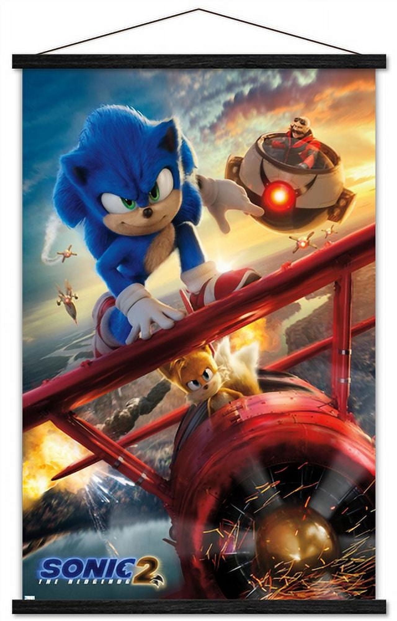Sonic the Hedgehog 2 - Key Art Wall Poster with Magnetic Frame, 22.375" x 34"