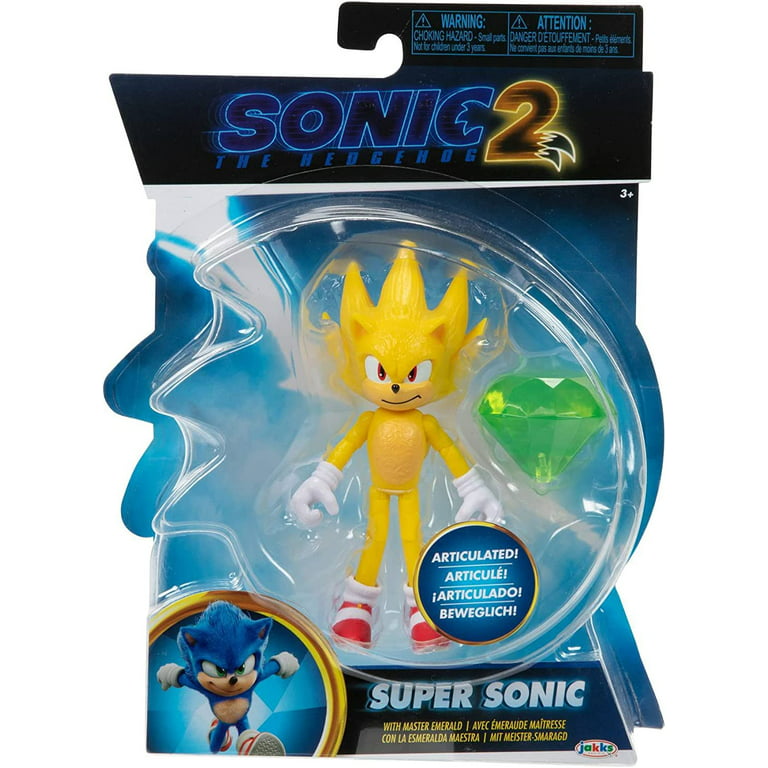 Sonic the Hedgehog 2 Movie Series 4-inch Action Figure Super Sonic with  Master Emerald