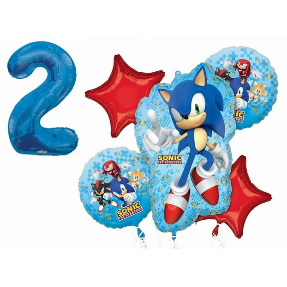 Sonic the Hedgehog 2nd Happy Birthday 6 Piece Balloons Set