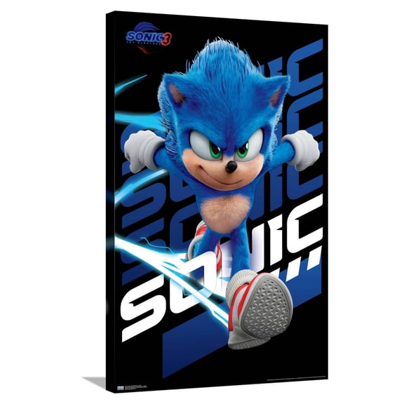 Sonic the Hedgehog 3 - Sonic Canvas Wall Poster, 22.375" x 34"