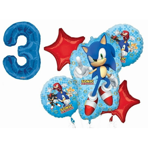 Sonic the Hedgehog 3rd Happy Birthday 6 Piece Balloons Set