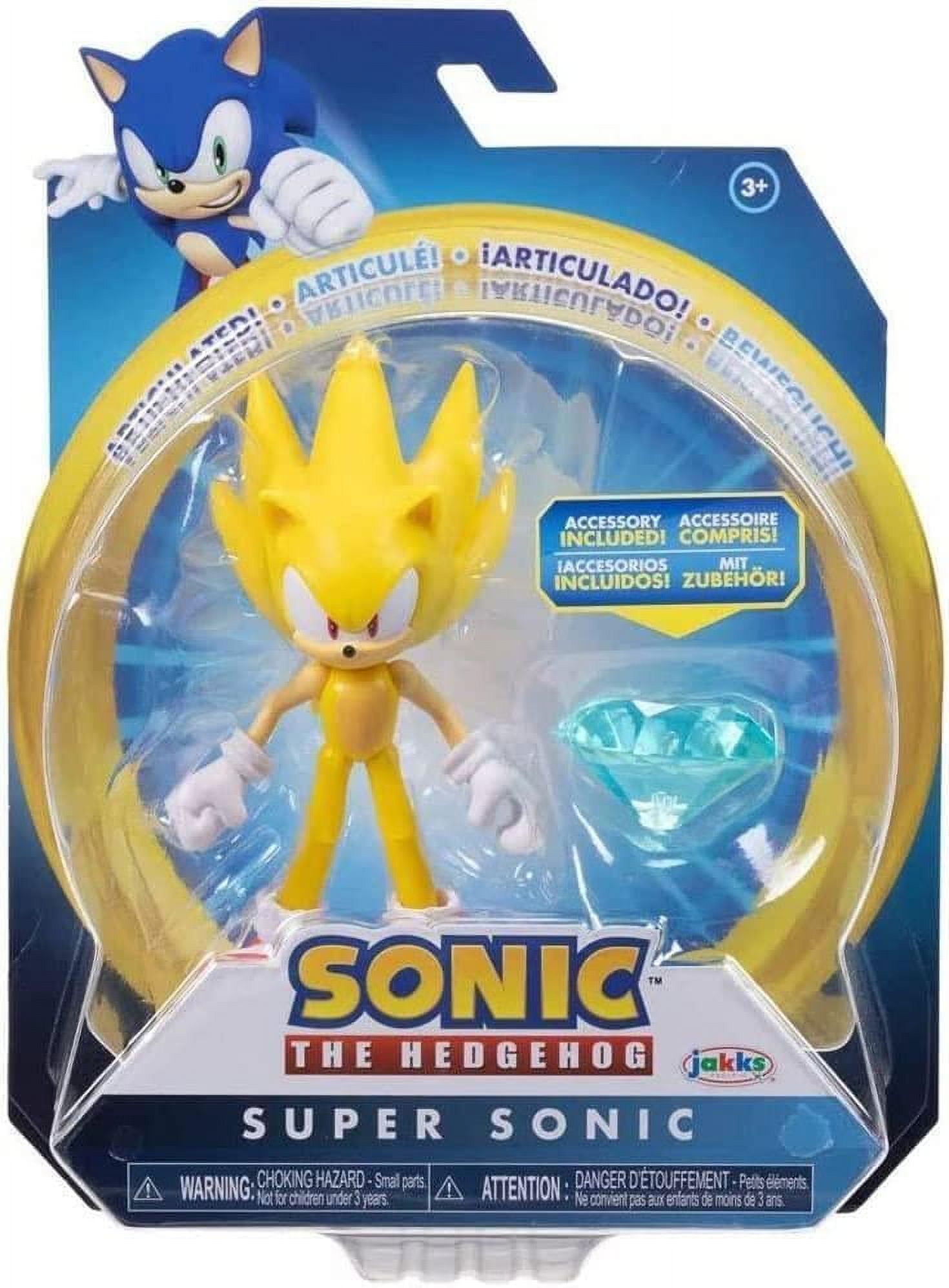 Sonic the Hedgehog 4 Inch Figure | Super Sonic with Light Blue