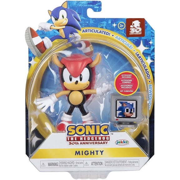 Sonic the Hedgehog 4-inch articulated action figure Classic Mighty Sonic with 1 up Monitor