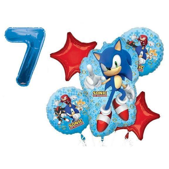 Sonic the Hedgehog 7th Happy Birthday 6 Piece Balloons Set