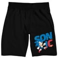 thumbnail image 1 of Sonic the Hedgehog 90s Sonic Men's Black Lounge Shorts-XXL, 1 of 5