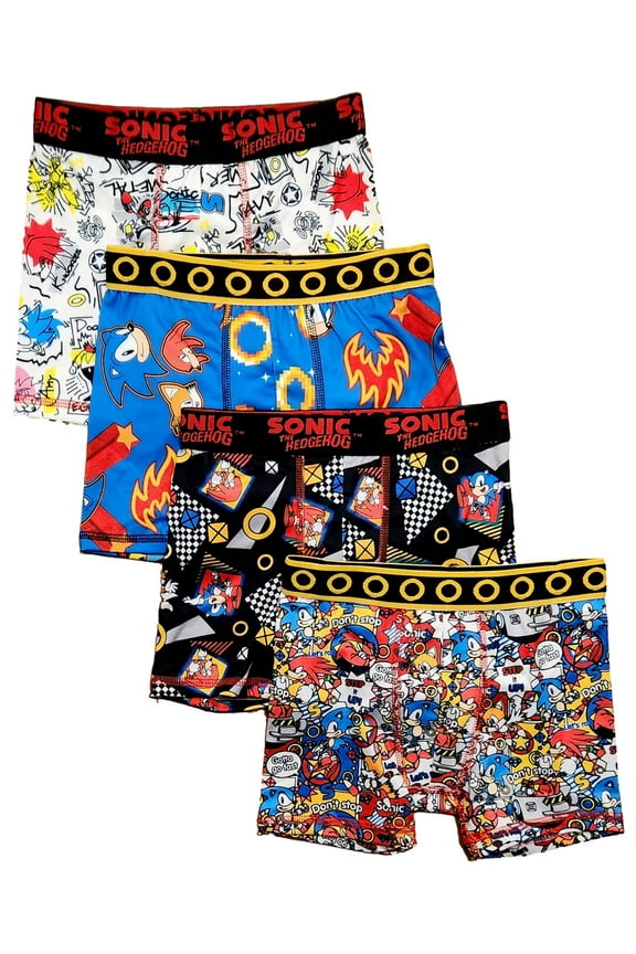 Boy's All Over Print Boxer Briefs Underwear, 4-Pack, Sizes XS-XL