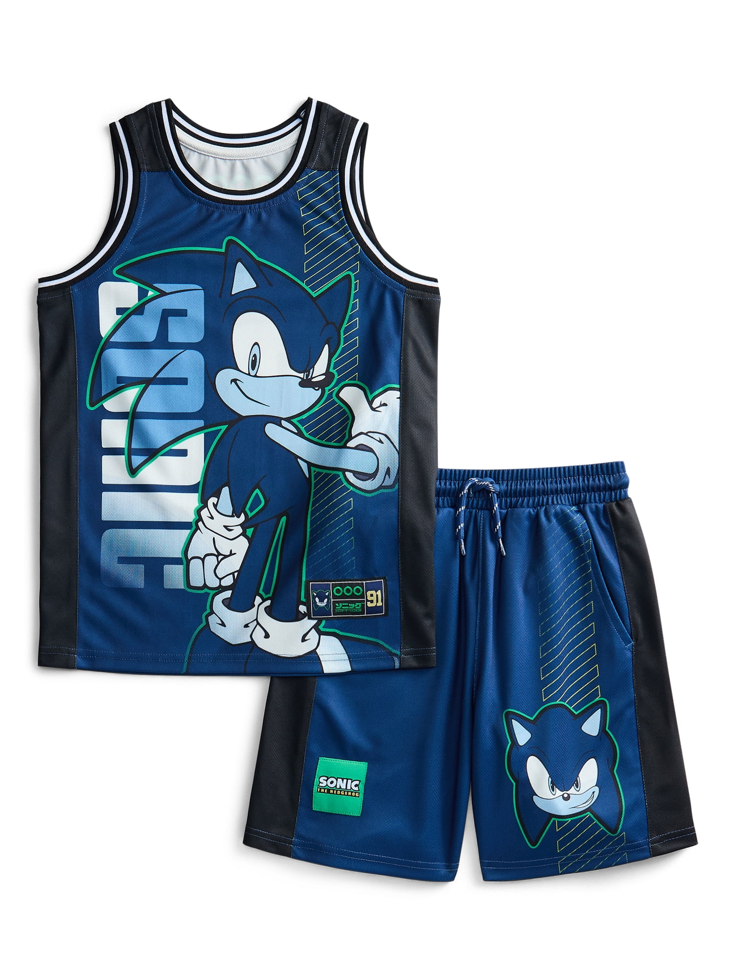 Sonic the Hedgehog Boys Basketball Jersey and Shorts Set, 2-Piece, Sizes 4-12