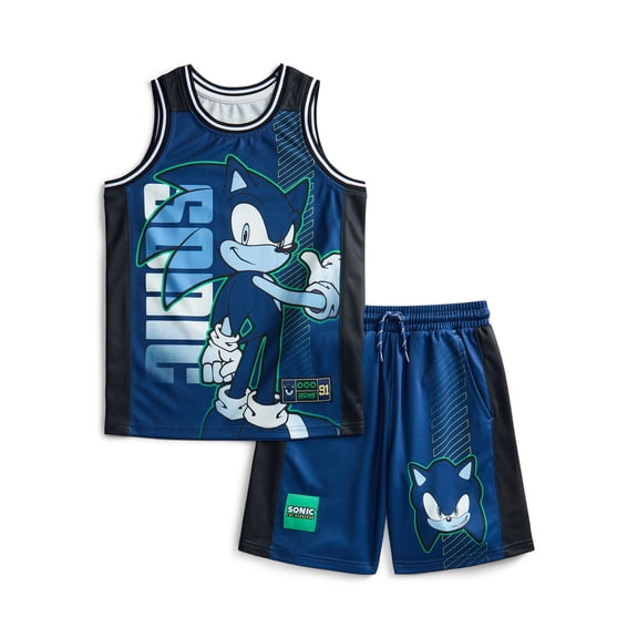 Sonic the Hedgehog Boys Basketball Jersey and Shorts Set, 2-Piece, Sizes 4-12