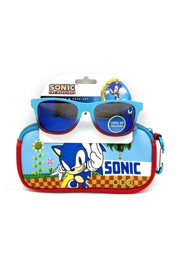 Sonic the Hedgehog Boy's Sunglasses with Zippered Case and Carabiner