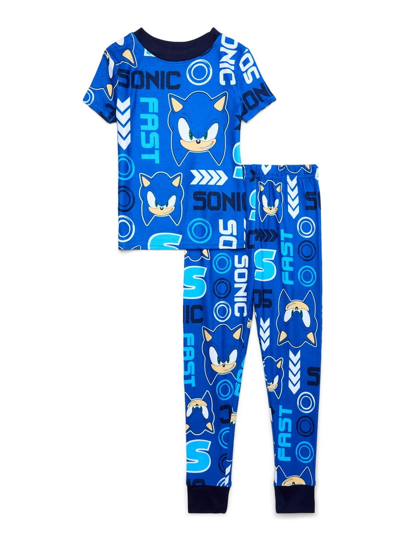 Sonic The Hedgehog Boys Snug Fit Pajama Set Short Sleeve Top