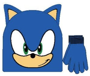 Sonic the Hedgehog Boys Cosplay Beanie Hat and Gloves Set, 2-Pack