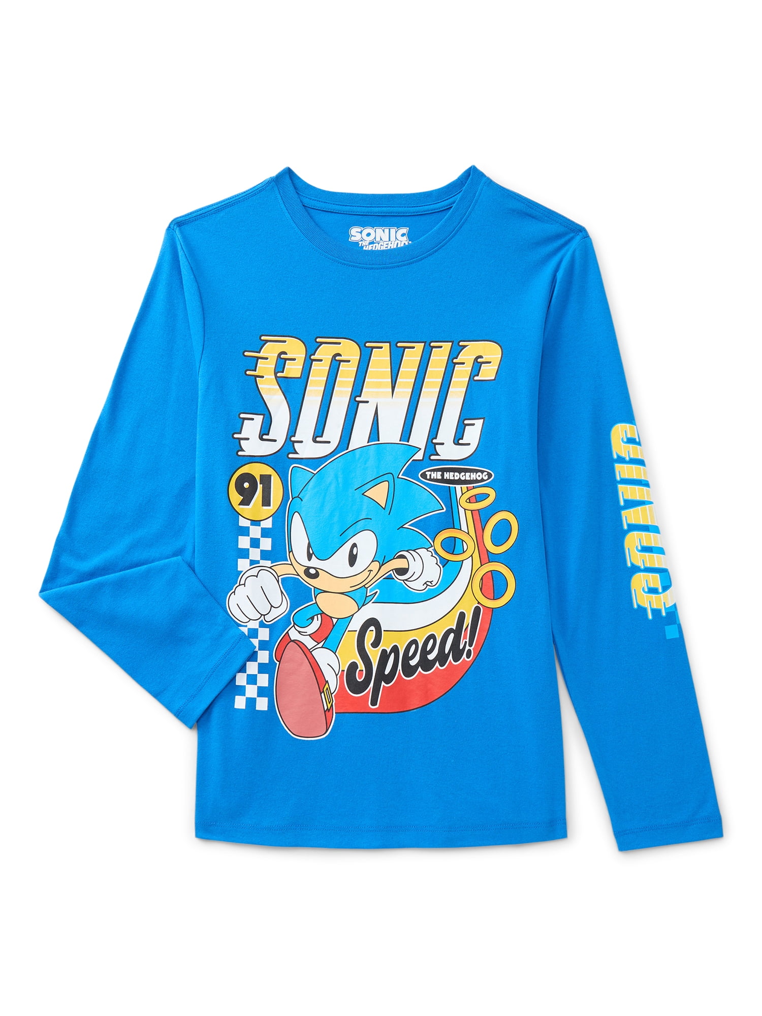 Sonic the Hedgehog, Boys' & Big Boys' Graphic Long-Sleeve T-Shirt, Speed Club Group, Sizes 4-18