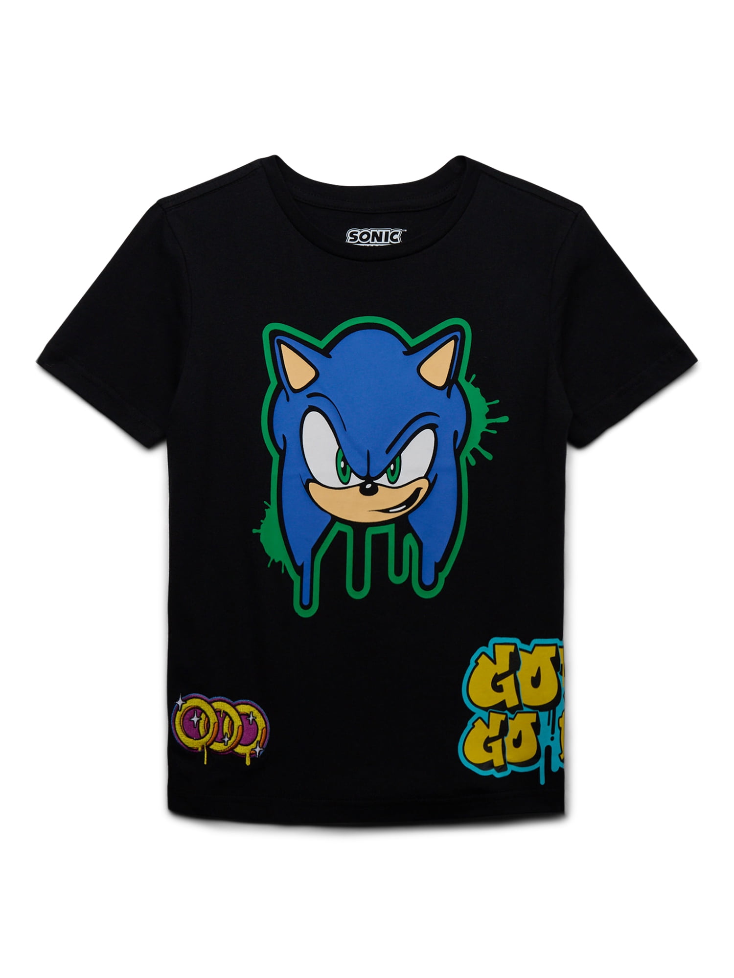 Sonic the Hedgehog Boys Embroidered Graphic Tee with Short Sleeves