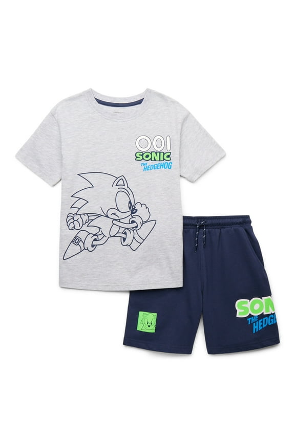 Sonic the Hedgehog Boys' Graphic Tee and Shorts Set, 2-Piece, Sizes 4-10