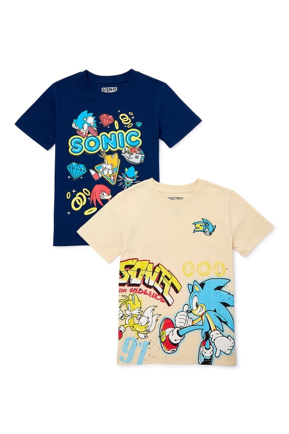 Boys Graphic Tee with Short Sleeves, 2-Pack, Sizes 4-18