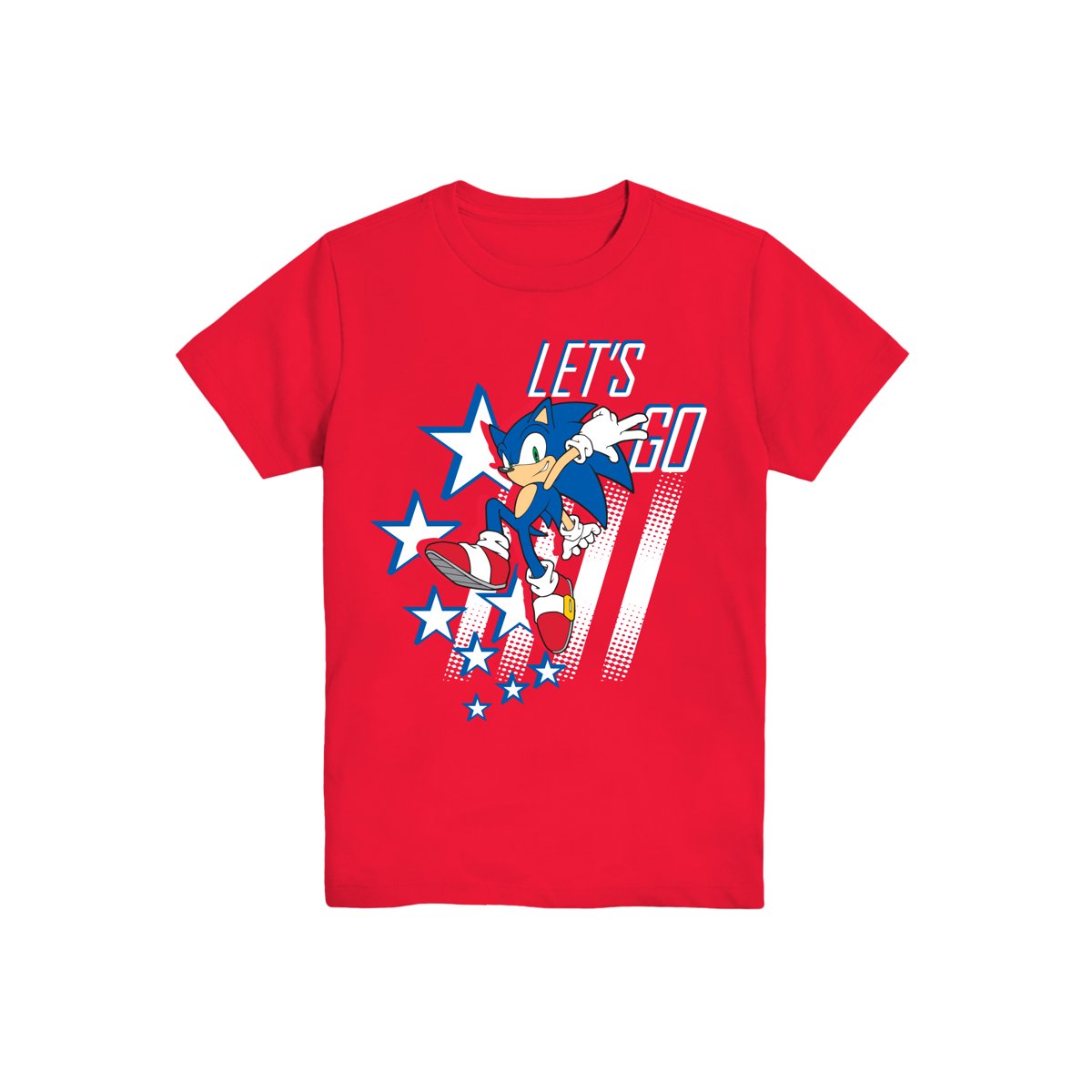 Sonic the Hedgehog Boys' Graphic Tee with Short Sleeves, Let's Go, Sizes 4-18