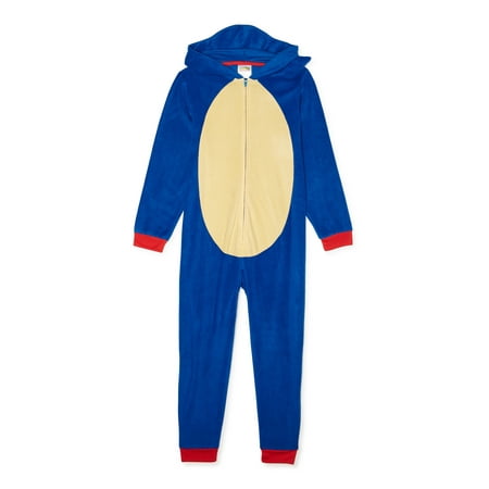 Sonic the Hedgehog Boys Hooded Character Pajama Blanket Sleeper Sizes 4-12