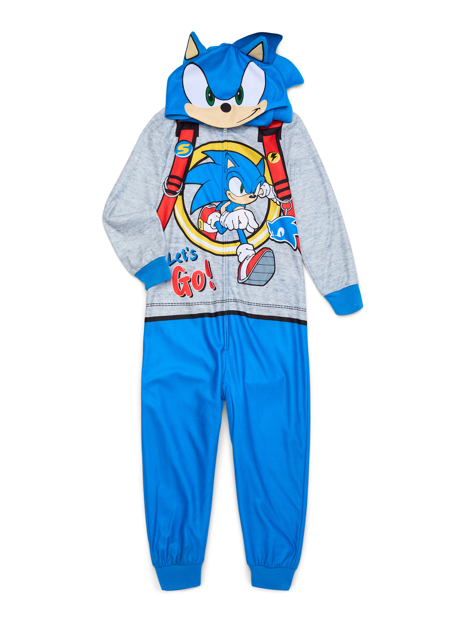 Brandclub Sonic The Hedgehog Boys Hooded Full Zip Union Suit Pajama 