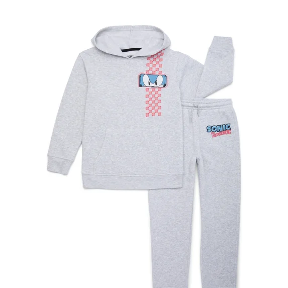 Sonic the Hedgehog Boys Hooded Graphic Pullover with Jogger Set, 2 Piece, Sizes 4-18