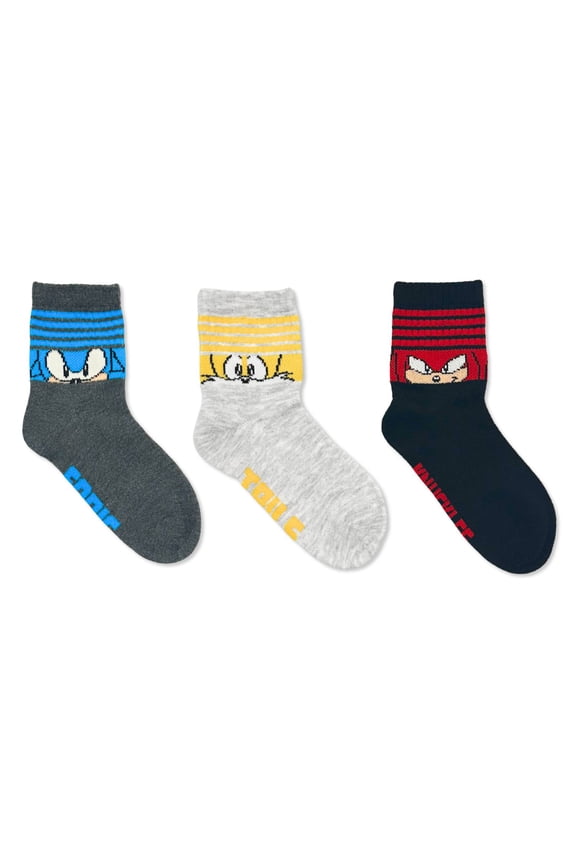 Boys Mid-Crew Socks, 3-Pack, Sizes S-L