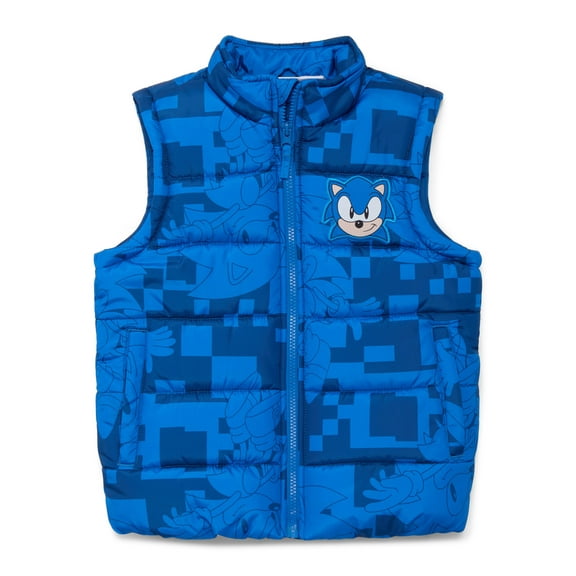 Sonic the Hedgehog Boys Graphic Puffer Vest, Sizes 4-12