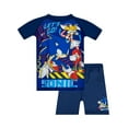 thumbnail image 1 of Sonic the Hedgehog Boys Rash Guard and Swim Shorts Set Blue Sizes 6-14, 1 of 3