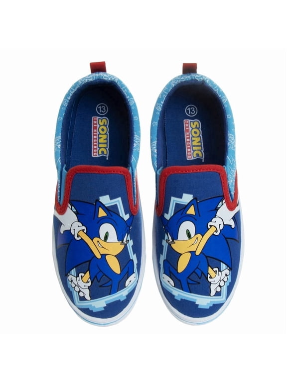 Sonic Boys Slip On Canvas Sneakers (Little Kids), Blue, 11
