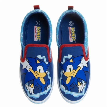 Sonic Boys Slip On Canvas Sneakers (Little Kids), Blue, 11