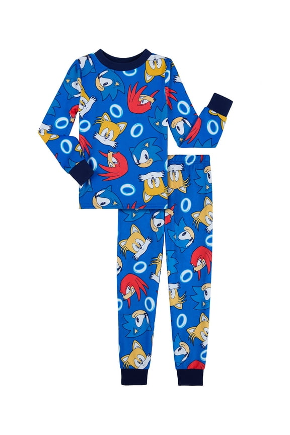the Hedgehog Boys Snug Fit Long Sleeve Top and Sleep Pants Pajama Set, 2-Piece, Sizes 4-12