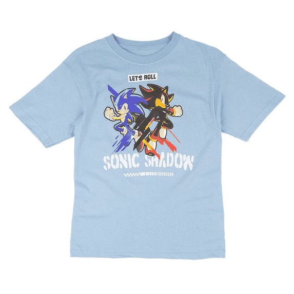 Sonic the Hedgehog Boys Sonic and Shadow Let's Roll T-Shirt, Sizes 4-16