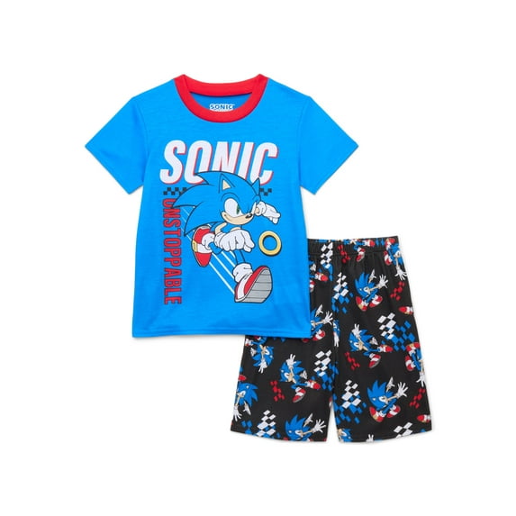 Sonic the Hedgehog Boys' Tee and Shorts Pajama Set, 2-Piece, Sizes 4-12